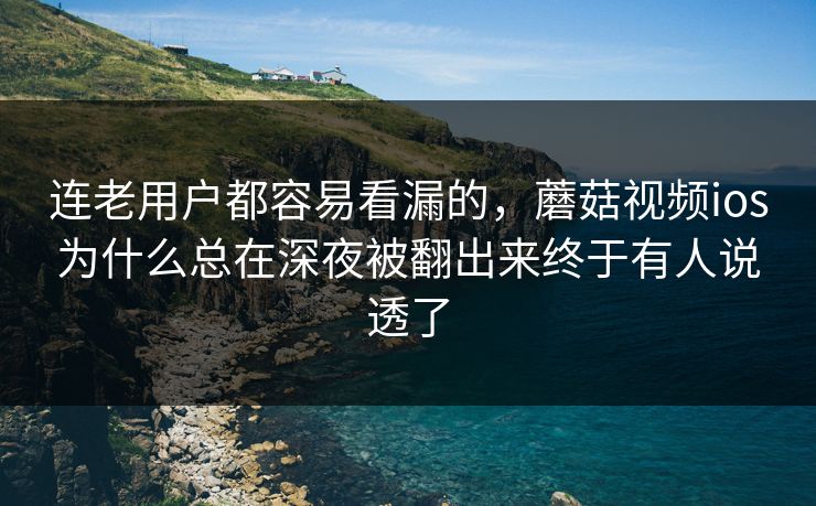连老用户都容易看漏的，蘑菇视频ios为什么总在深夜被翻出来终于有人说透了