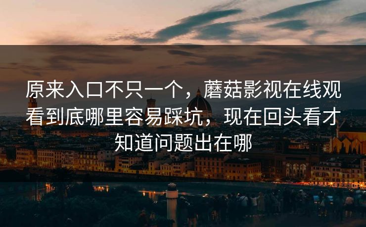 原来入口不只一个，蘑菇影视在线观看到底哪里容易踩坑，现在回头看才知道问题出在哪