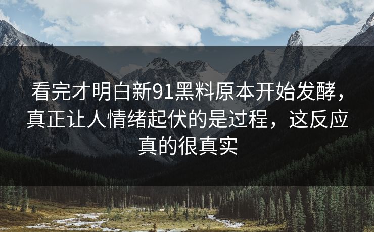 看完才明白新91黑料原本开始发酵,真正让人情绪起伏的是过程,这反应真的很真实 看完才明白新91黑料原本开始发酵,真正让人情绪起伏的是过程,这反应真的很真实