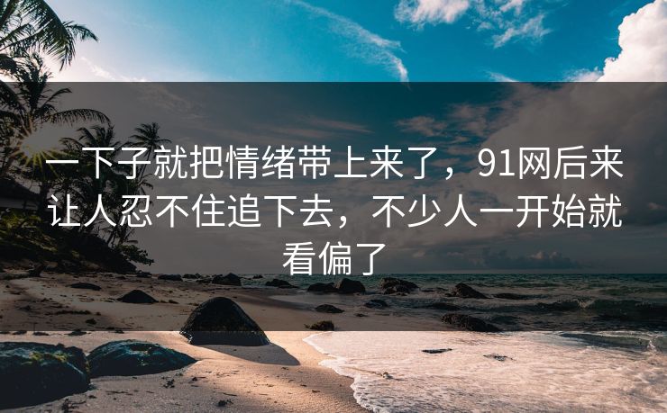 一下子就把情绪带上来了，91网后来让人忍不住追下去，不少人一开始就看偏了