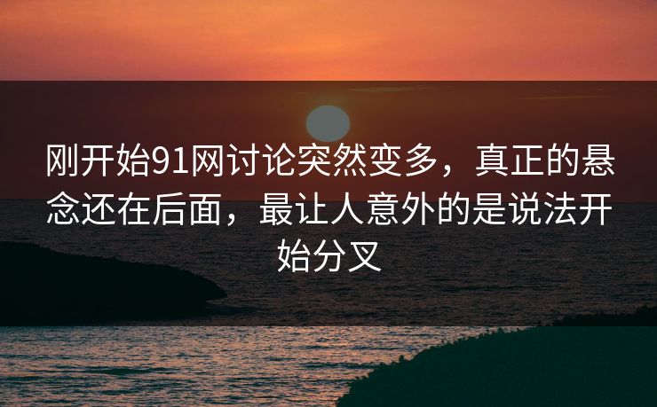 刚开始91网讨论突然变多，真正的悬念还在后面，最让人意外的是说法开始分叉