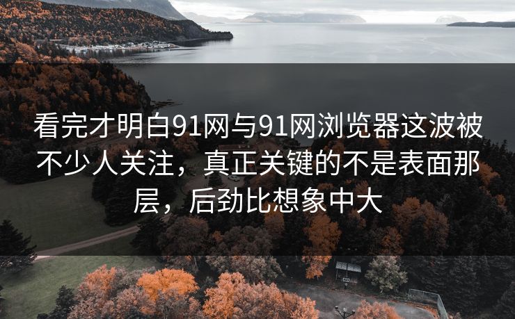 看完才明白91网与91网浏览器这波被不少人关注,真正关键的不是表面那层,后劲比想象中大 看完才明白91网与91网浏览器这波被不少人关注,真正关键的不是表面那层,后劲比想象中大