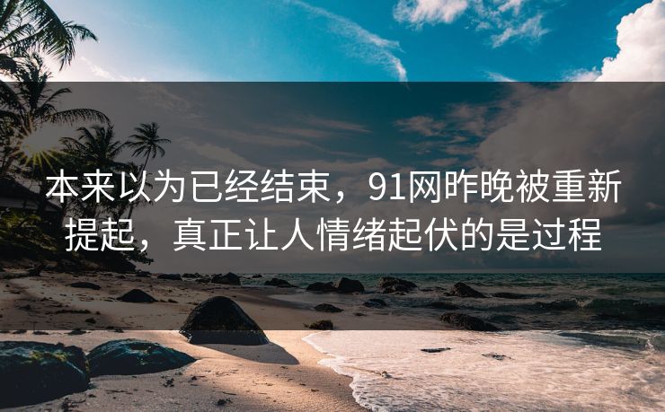 本来以为已经结束，91网昨晚被重新提起，真正让人情绪起伏的是过程