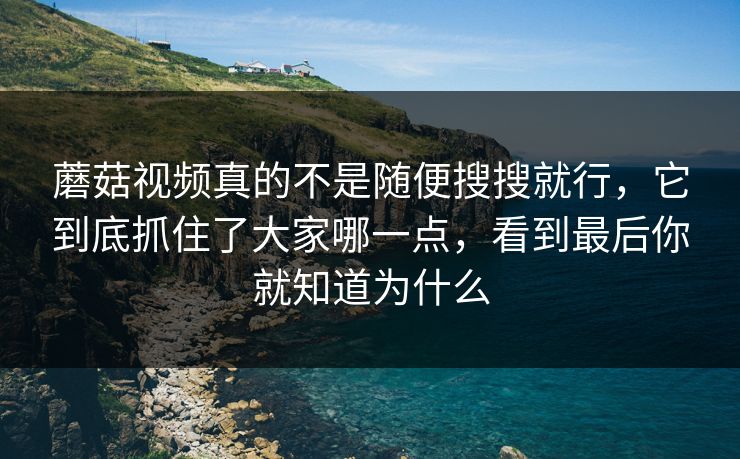 蘑菇视频真的不是随便搜搜就行，它到底抓住了大家哪一点，看到最后你就知道为什么