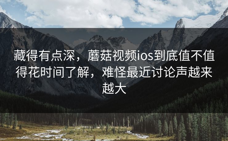 藏得有点深，蘑菇视频ios到底值不值得花时间了解，难怪最近讨论声越来越大
